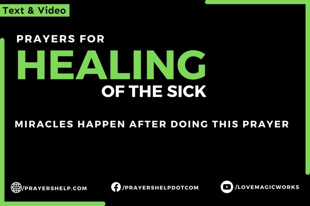Prayers for healing of the Sick